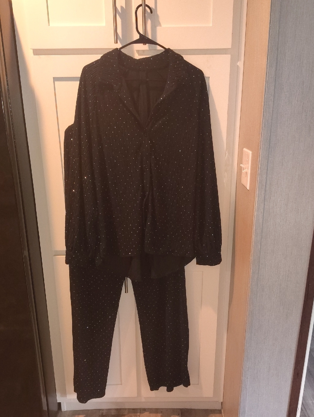 Black Sparkle Women's Jumpsuit Set